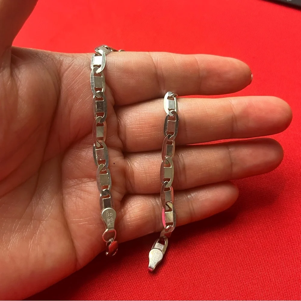 925 real solid‎ sterling silver bracelet for  men